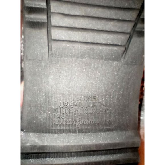 Dearfoam fur lined bedroom slippers slides knit non-slip - Picture 4 of 4